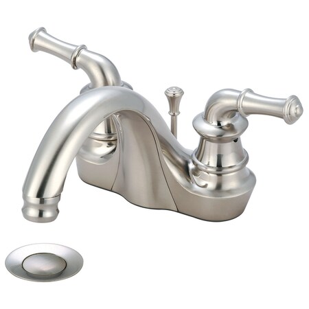 Pioneer Industries Two Handle Bathroom Faucet, NPSM, Centerset, Brushed Nickel, Weight: 6.3 3DM100-BN